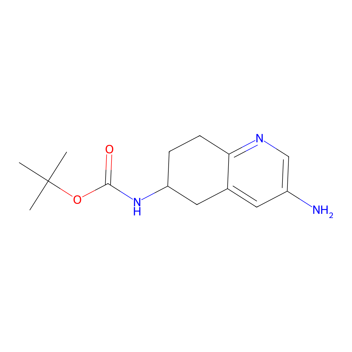 Carbamic acid, N-(3-amino-5,6,7,8-tetrahydro-6-quinolinyl)-, 1,1-dimethylethyl ester molecular structure, CAS 1432678-99-3