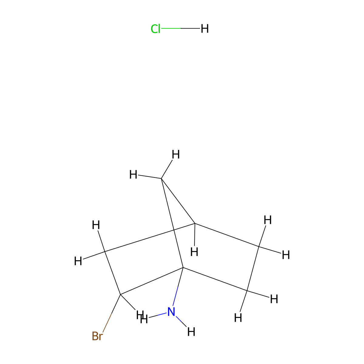 2-Bromobicyclo[2.2.1]heptan-1-amine hydrochloride molecular structure, CAS 1432679-02-1
