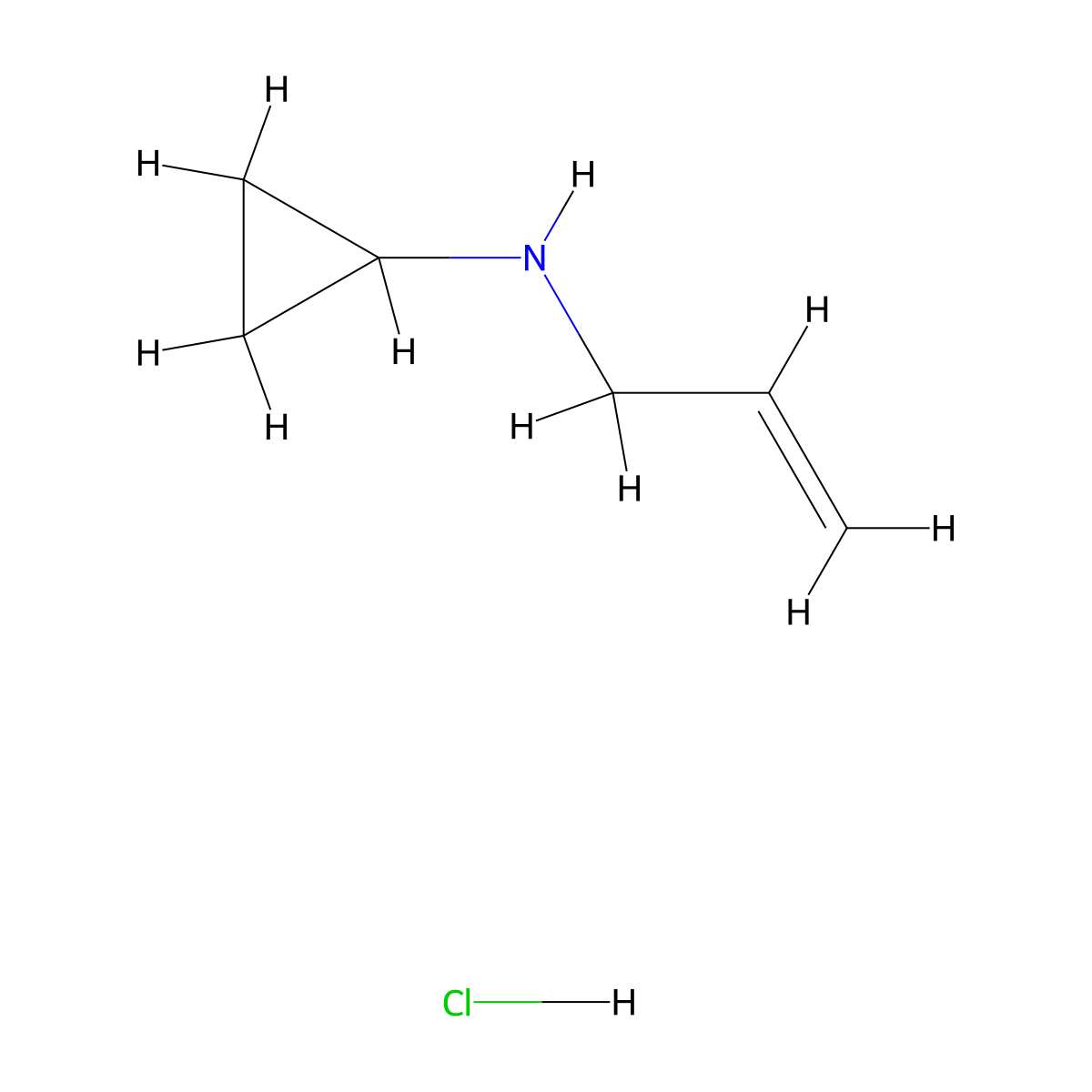 N-(prop-2-en-1-yl)cyclopropanamine hydrochloride molecular structure, CAS 1432679-05-4