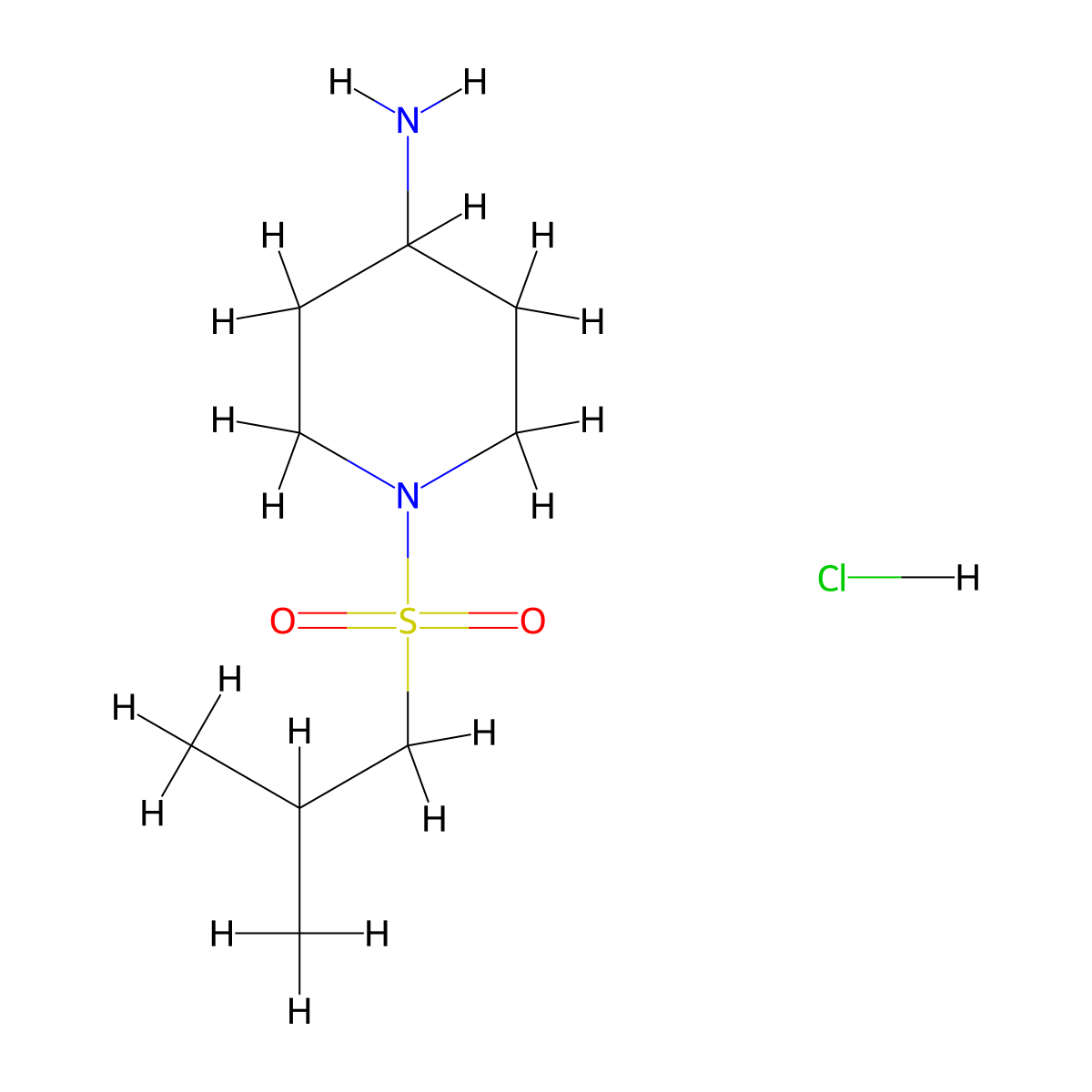 1-(2-Methylpropanesulfonyl)piperidin-4-amine hydrochloride molecular structure, CAS 1432679-08-7