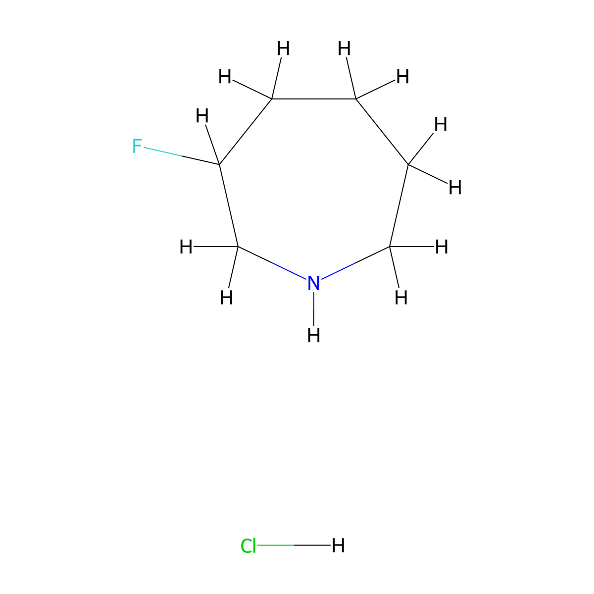 3-Fluoroazepane hydrochloride molecular structure, CAS 1432679-15-6