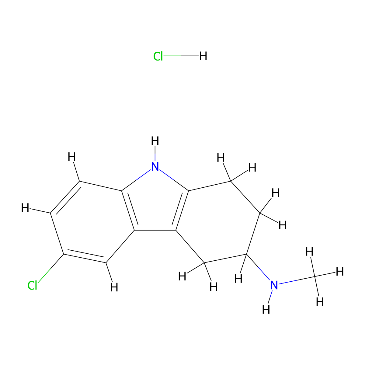 6-chloro-N-methyl-2,3,4,9-tetrahydro-1H-carbazol-3-amine hydrochloride molecular structure, CAS 1432679-17-8