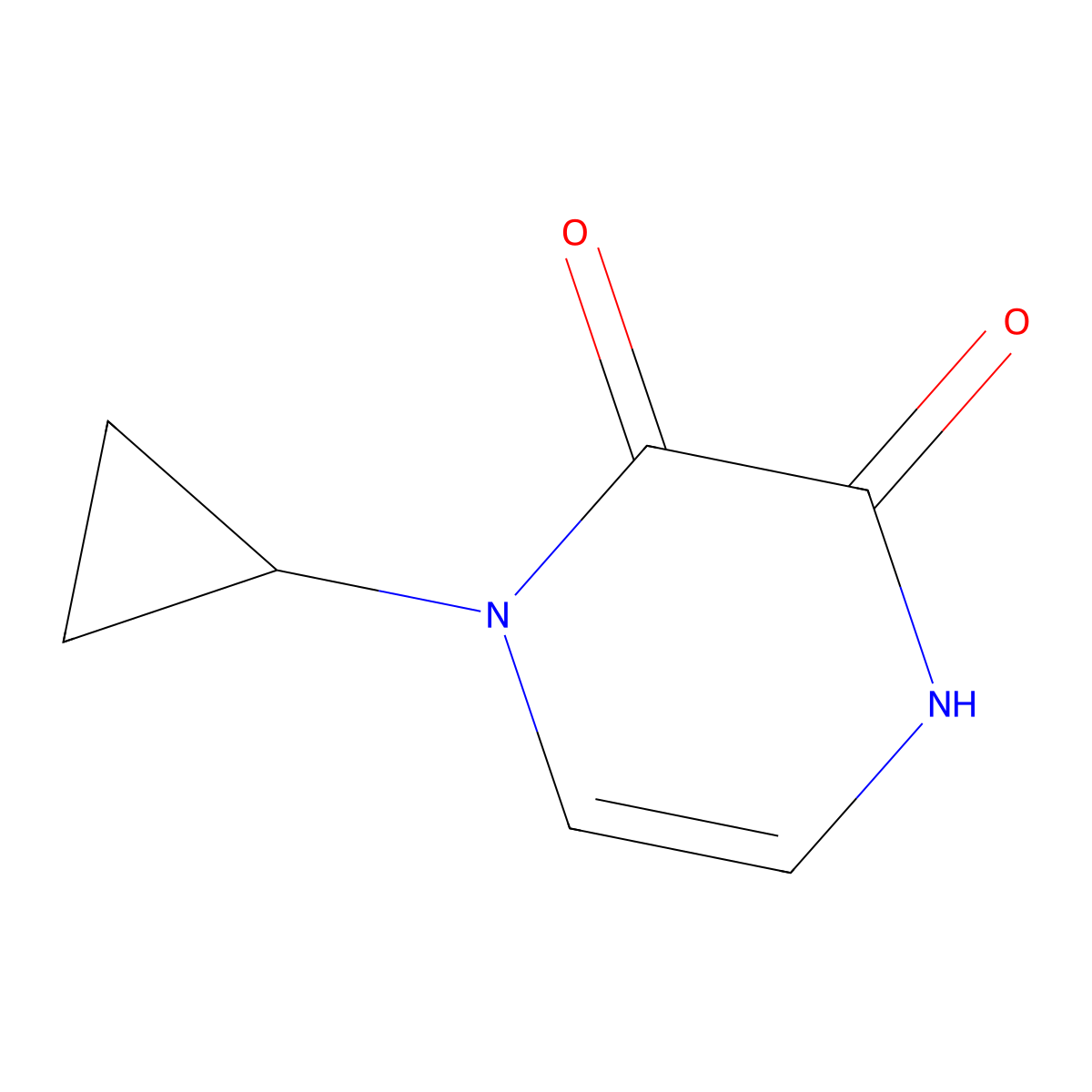 1-Cyclopropyl-1,2,3,4-tetrahydropyrazine-2,3-dione molecular structure, CAS 1432679-19-0