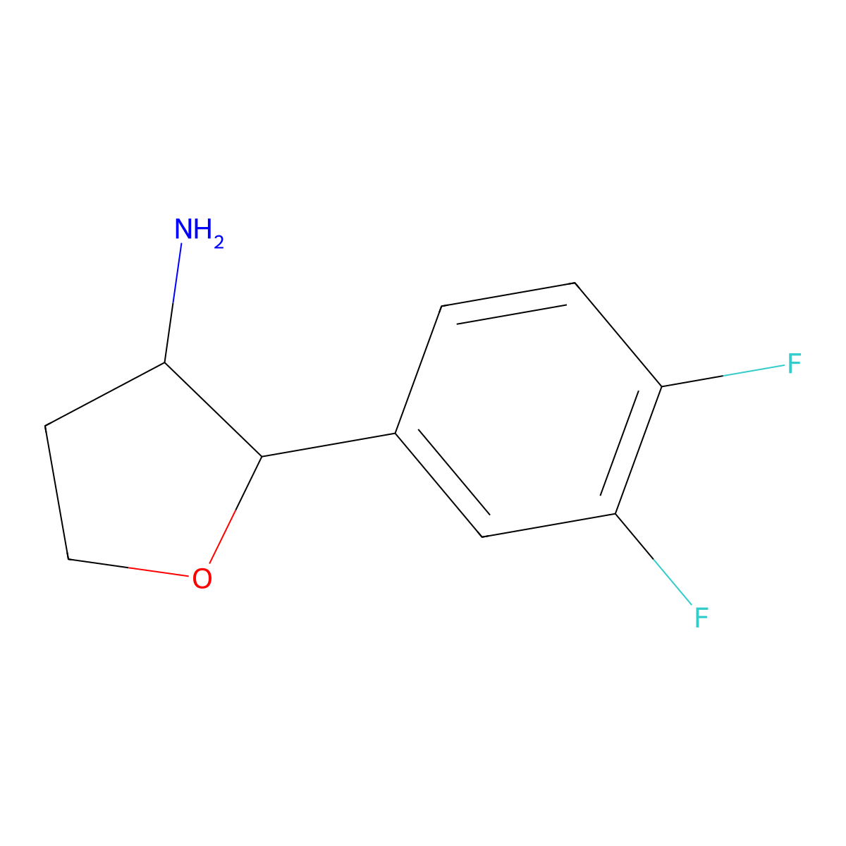 2-(3,4-Difluorophenyl)oxolan-3-amine molecular structure, CAS 1432679-21-4