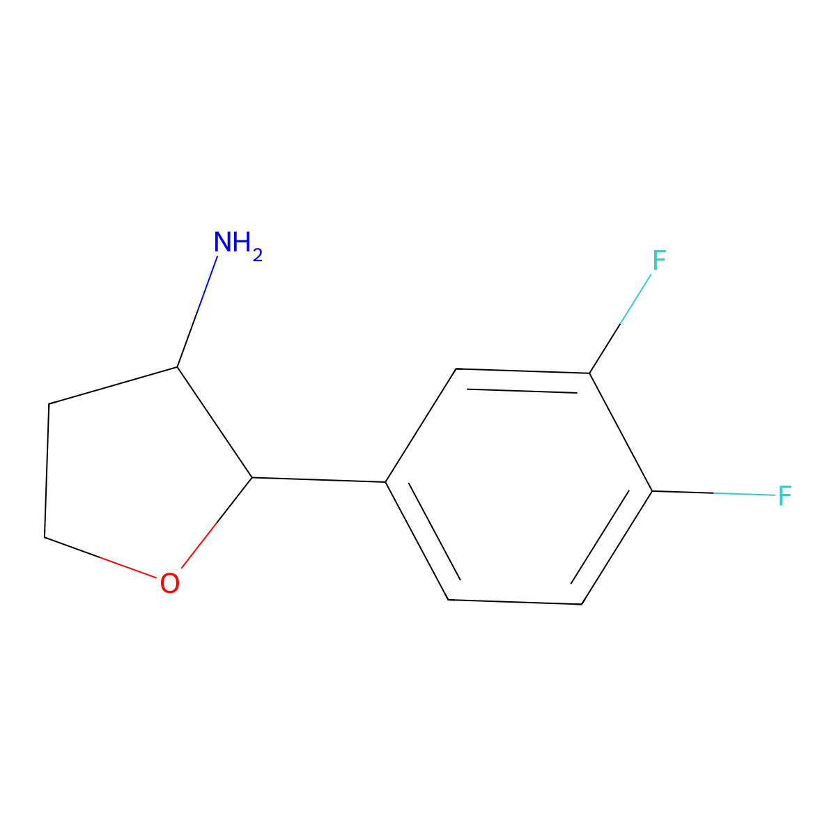 2-(3,4-Difluorophenyl)oxolan-3-amine molecular structure, CAS 1432679-21-4