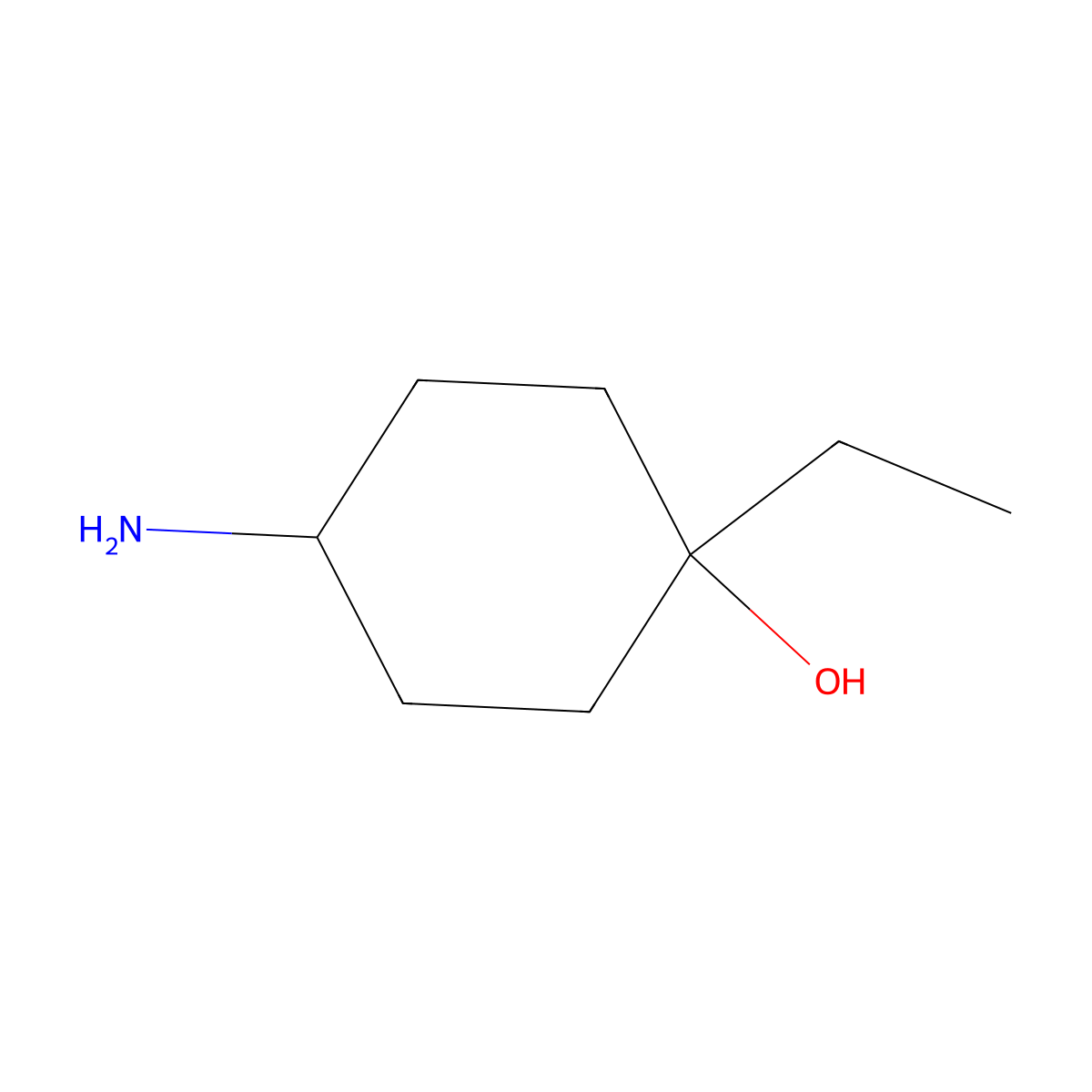 4-Amino-1-ethylcyclohexan-1-ol molecular structure, CAS 1432679-29-2