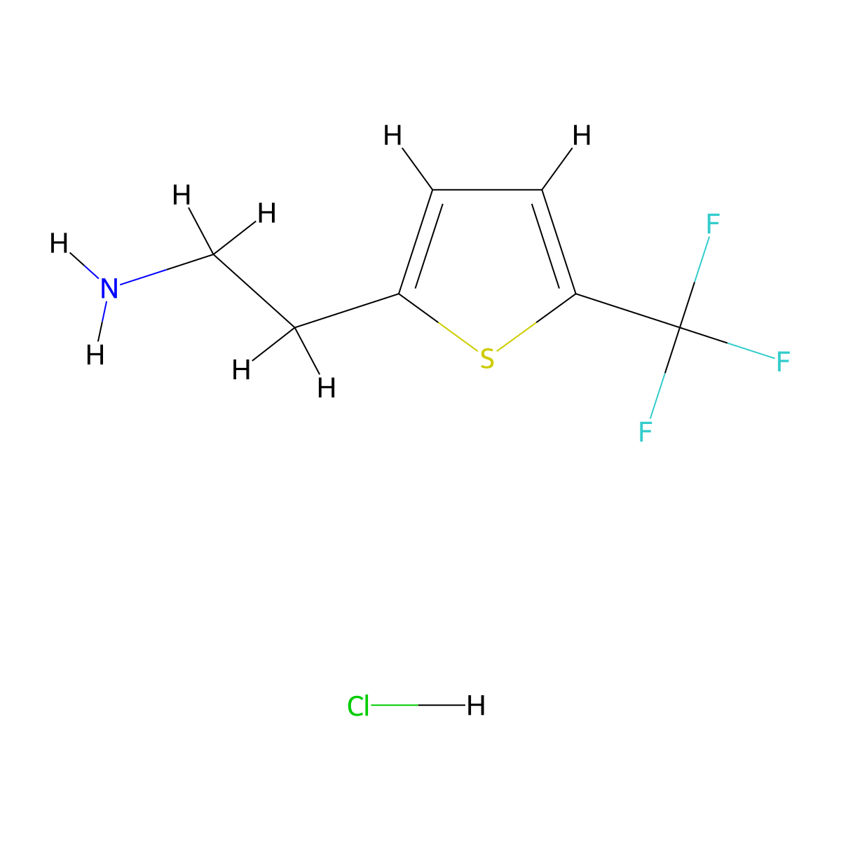 2-[5-(Trifluoromethyl)thiophen-2-yl]ethan-1-amine hydrochloride molecular structure, CAS 1432679-31-6