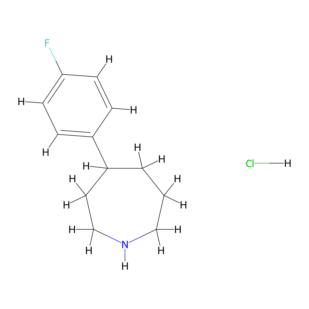 4-(4-Fluorophenyl)azepane hydrochloride molecular structure, CAS 1432679-34-9