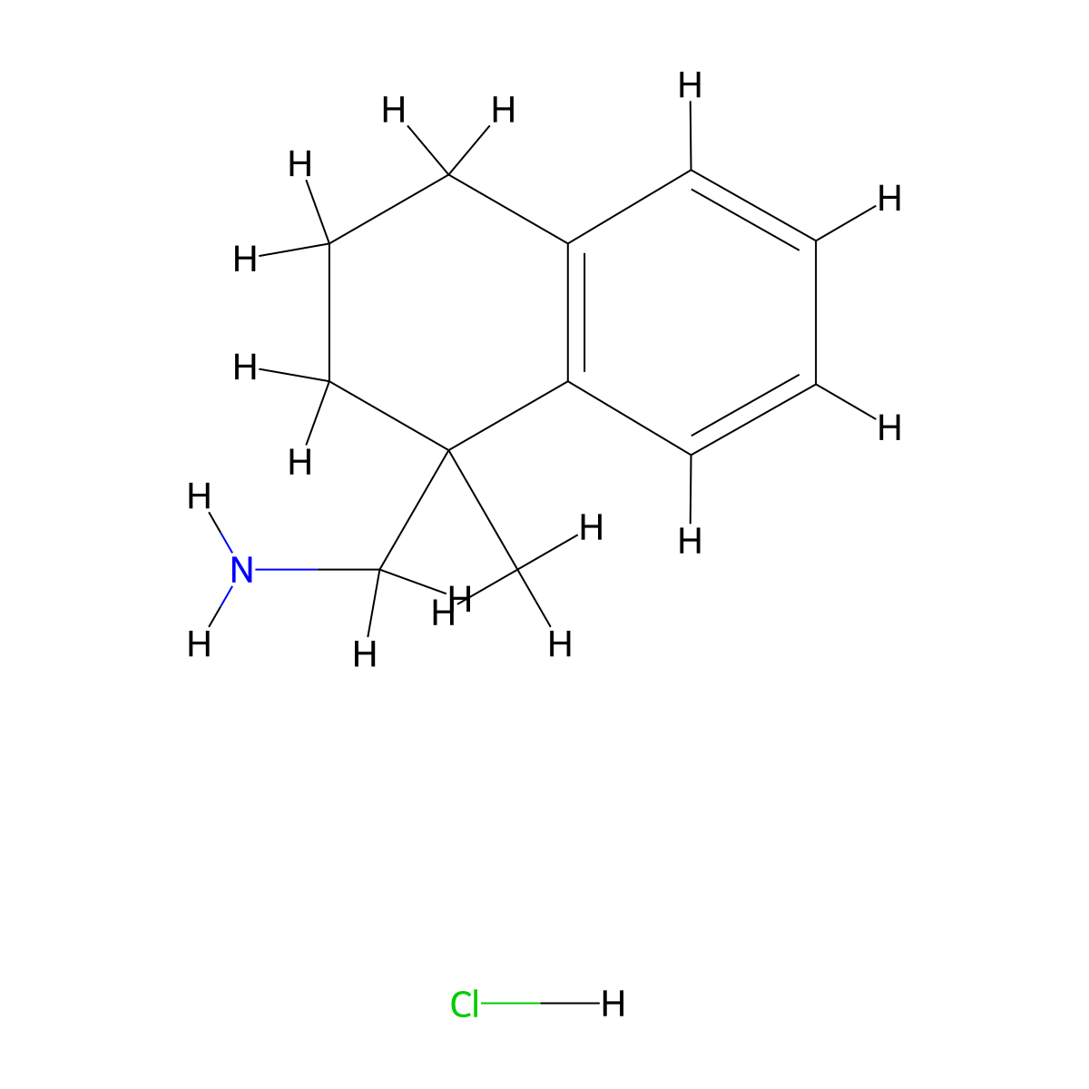 (1-Methyl-1,2,3,4-tetrahydronaphthalen-1-yl)methanamine hydrochloride molecular structure, CAS 1432679-35-0