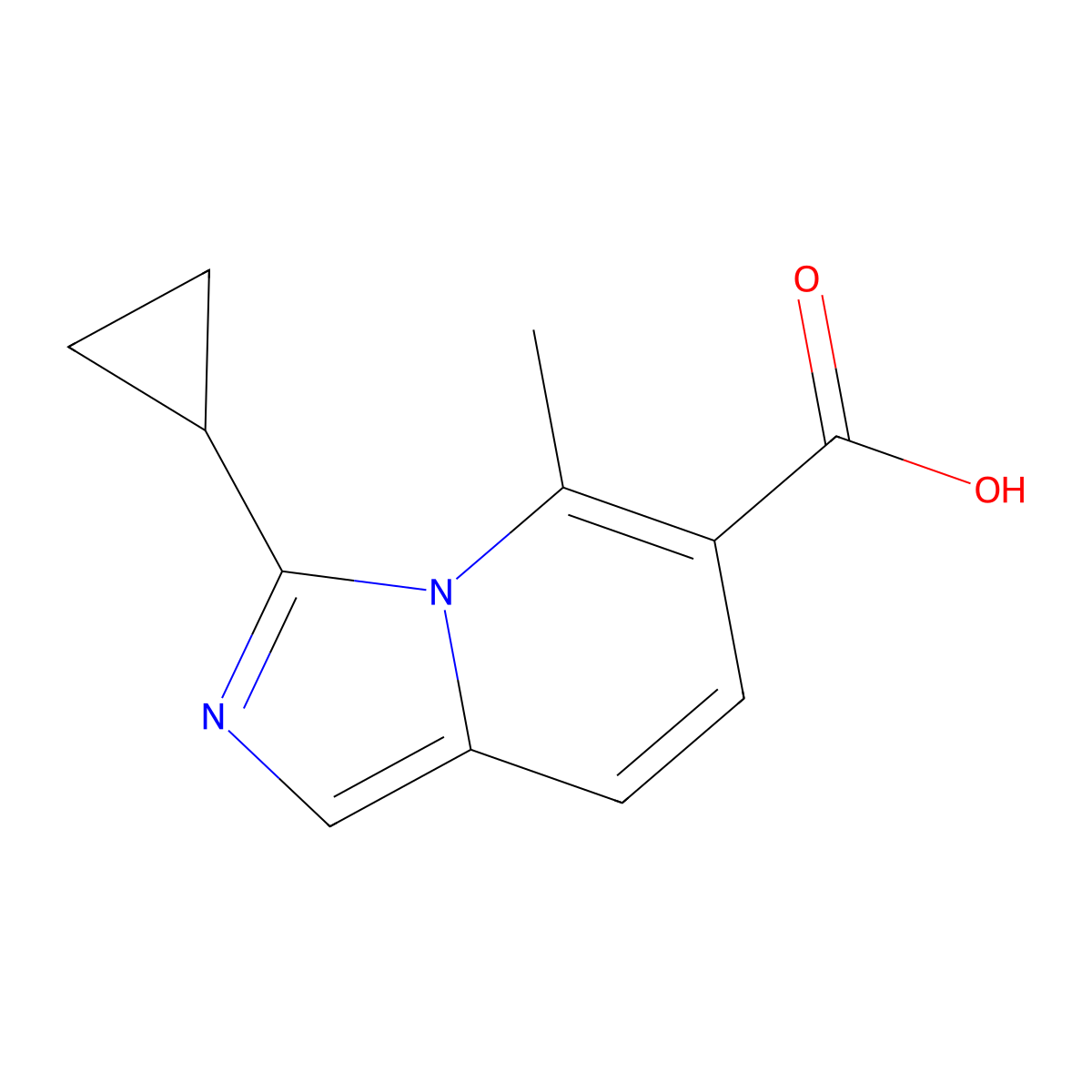 3-Cyclopropyl-5-methylimidazo[1,5-a]pyridine-6-carboxylic acid molecular structure, CAS 1432679-42-9