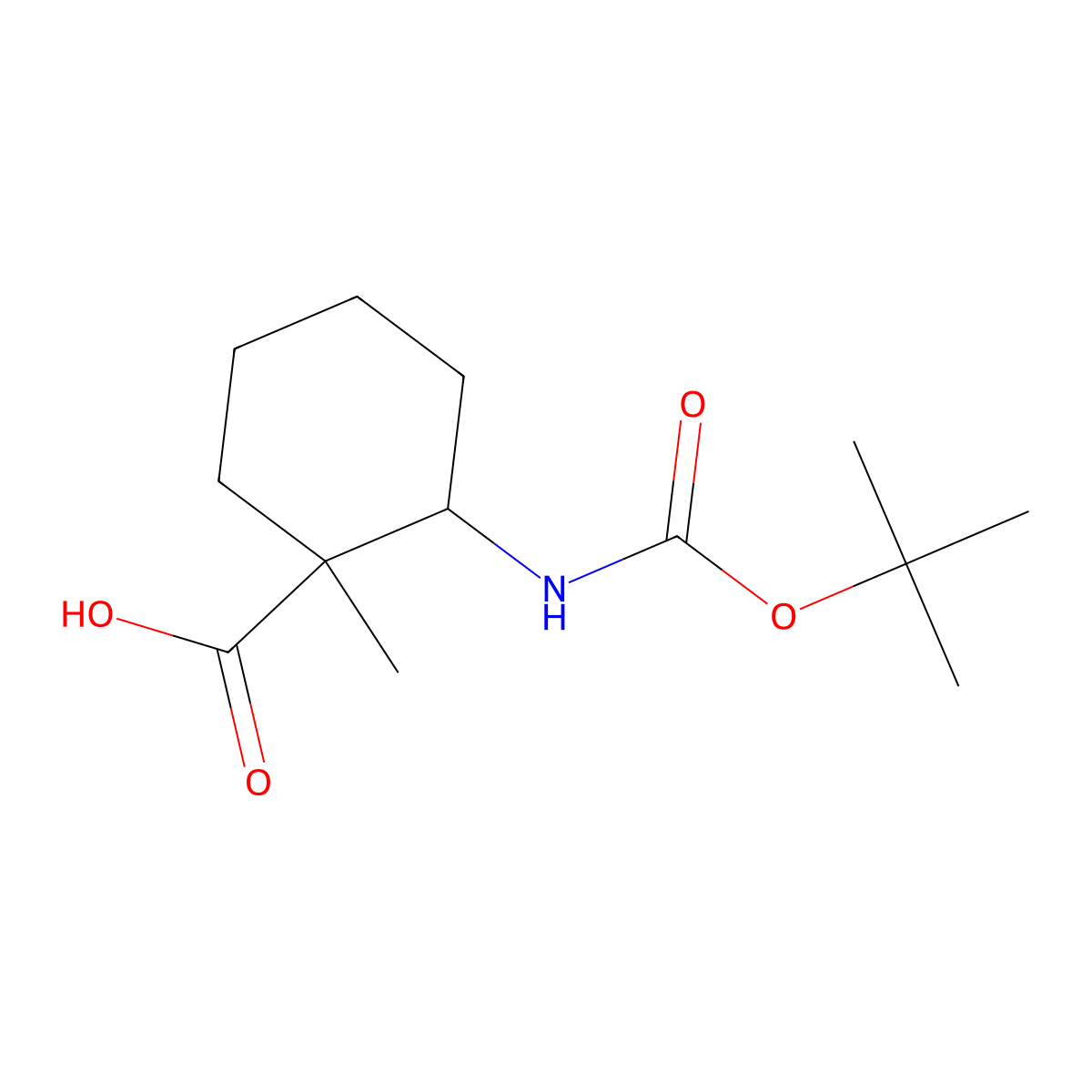 2-{[(Tert-butoxy)carbonyl]amino}-1-methylcyclohexane-1-carboxylic acid molecular structure, CAS 1432679-44-1