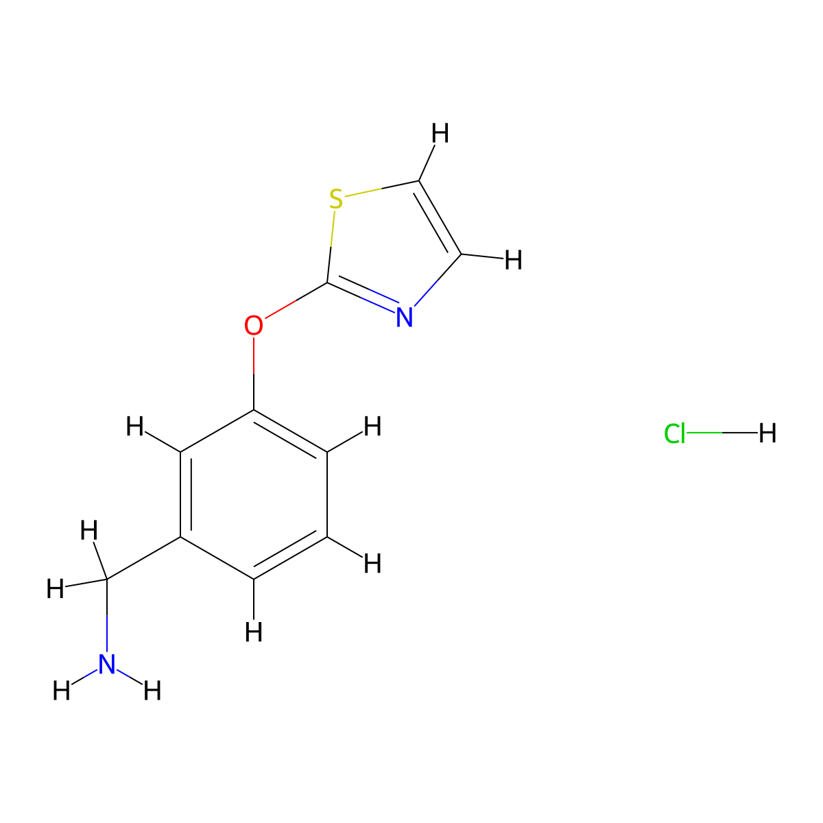 [3-(1,3-Thiazol-2-yloxy)phenyl]methanamine hydrochloride molecular structure, CAS 1432679-51-0
