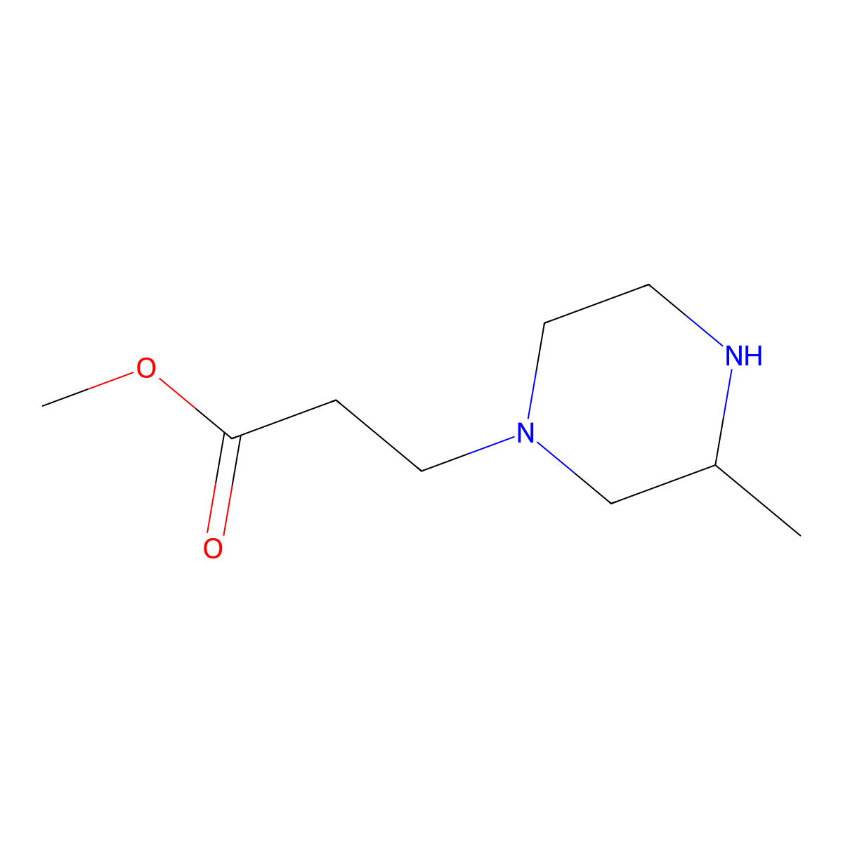 Methyl 3-(3-methylpiperazin-1-yl)propanoate molecular structure, CAS 1432679-53-2