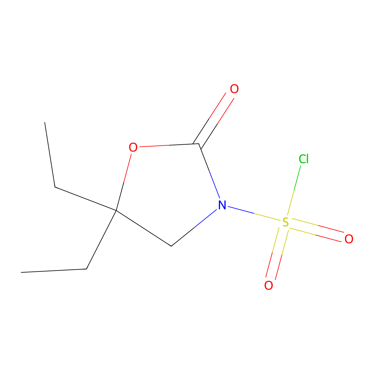 5,5-Diethyl-2-oxo-1,3-oxazolidine-3-sulfonyl chloride molecular structure, CAS 1432679-54-3