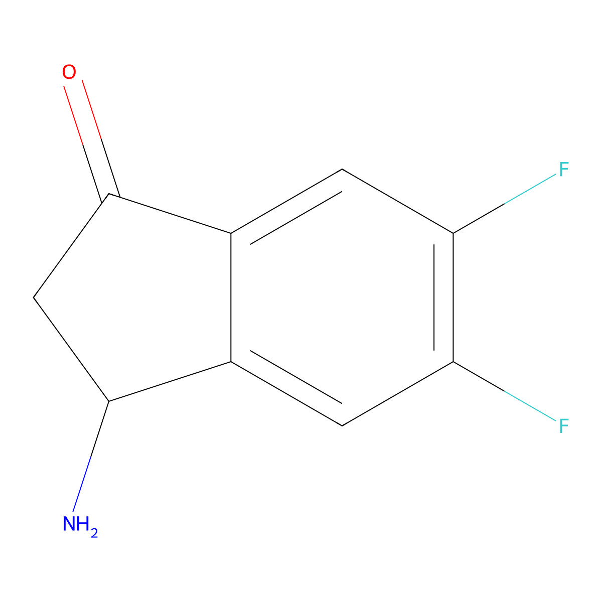 3-amino-5,6-difluoro-2,3-dihydro-1H-inden-1-one molecular structure, CAS 1432679-56-5