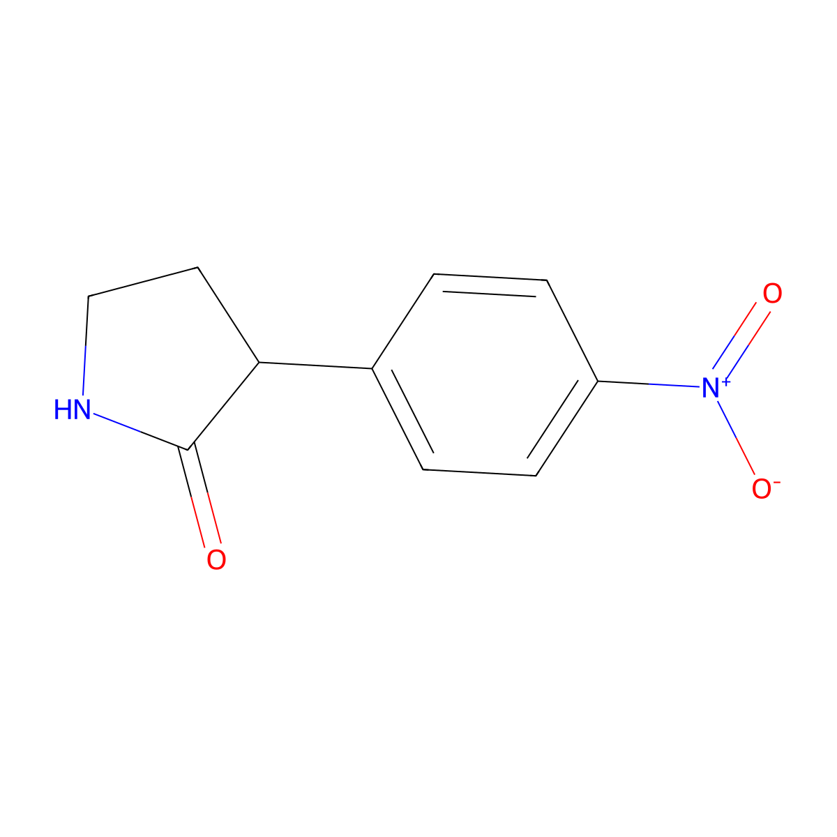 3-(4-Nitrophenyl)pyrrolidin-2-one molecular structure, CAS 1432679-61-2