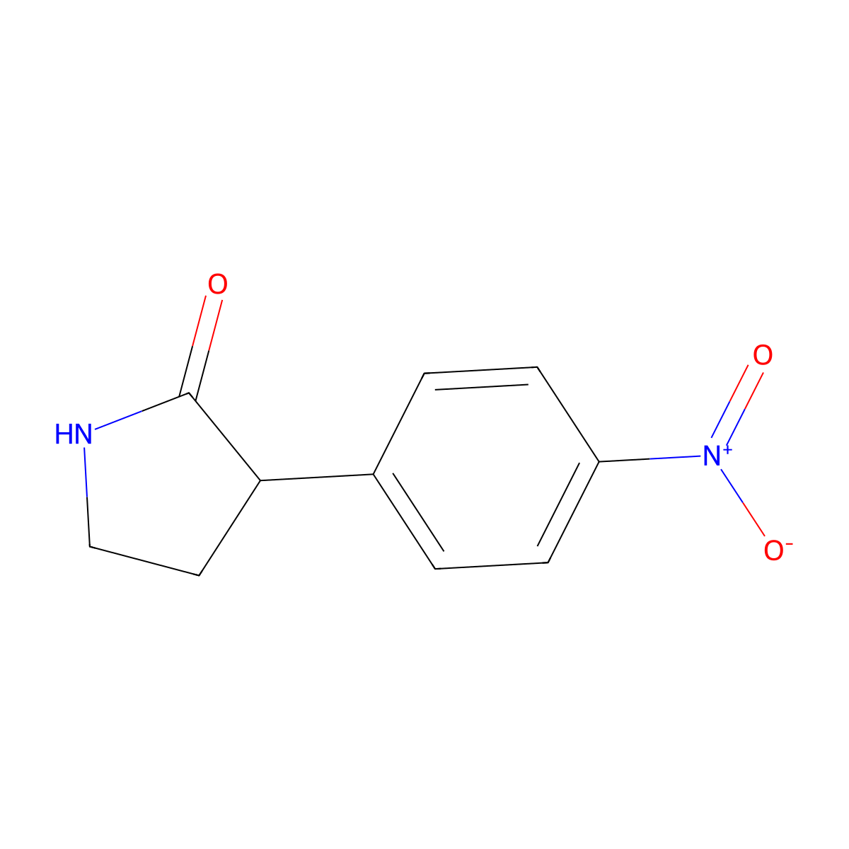 3-(4-Nitrophenyl)pyrrolidin-2-one molecular structure, CAS 1432679-61-2