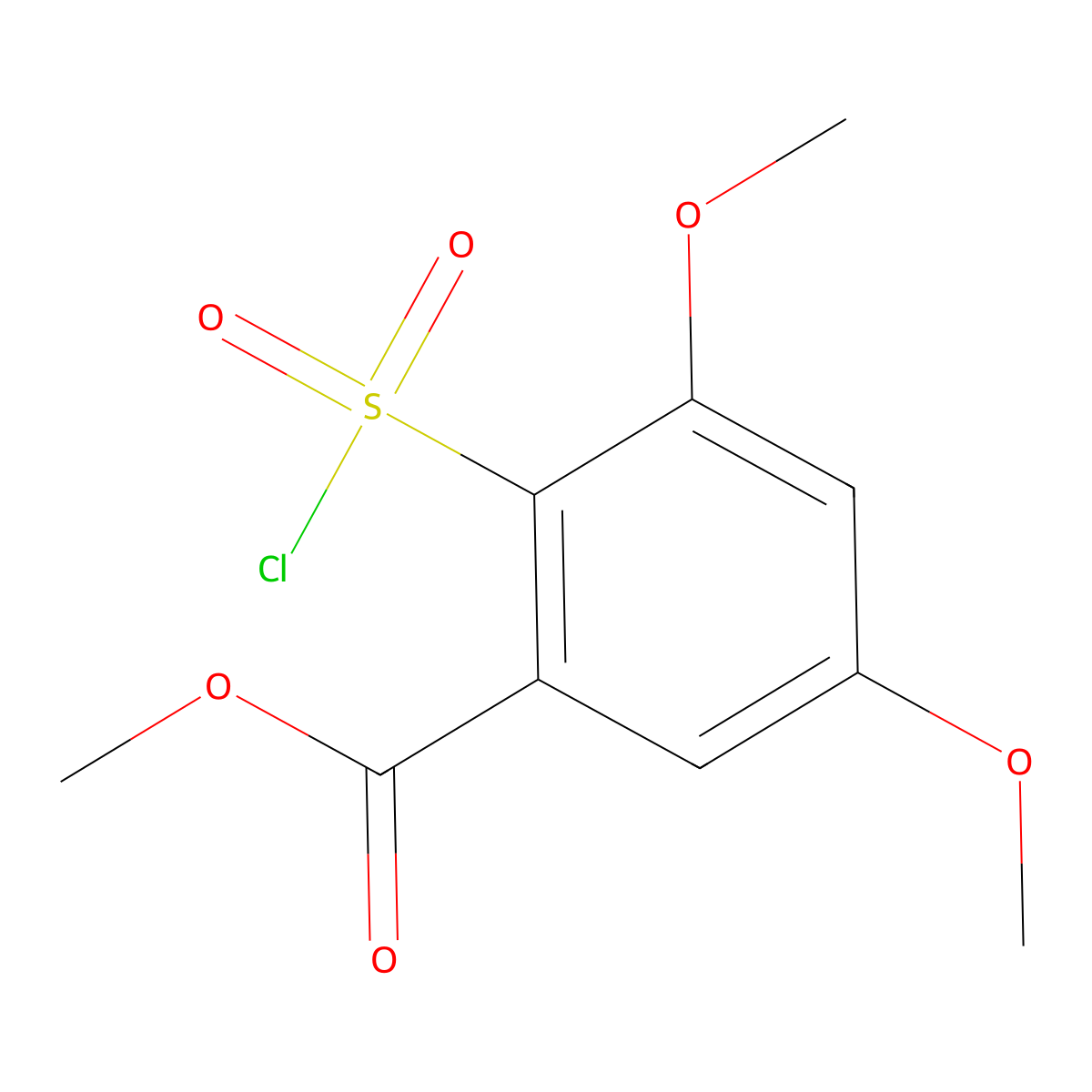 Methyl 2-(chlorosulfonyl)-3,5-dimethoxybenzoate molecular structure, CAS 1432679-63-4