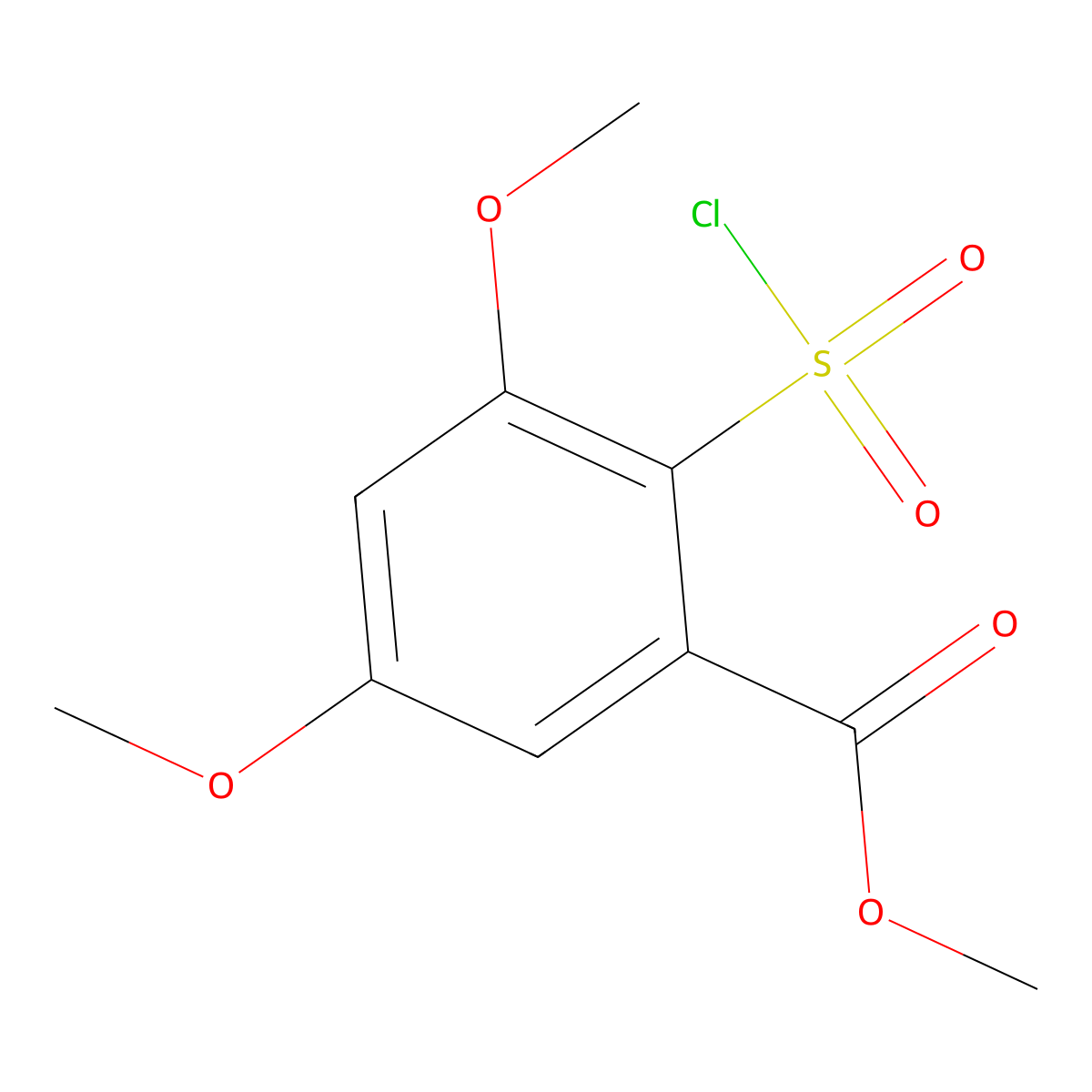 Methyl 2-(chlorosulfonyl)-3,5-dimethoxybenzoate molecular structure, CAS 1432679-63-4
