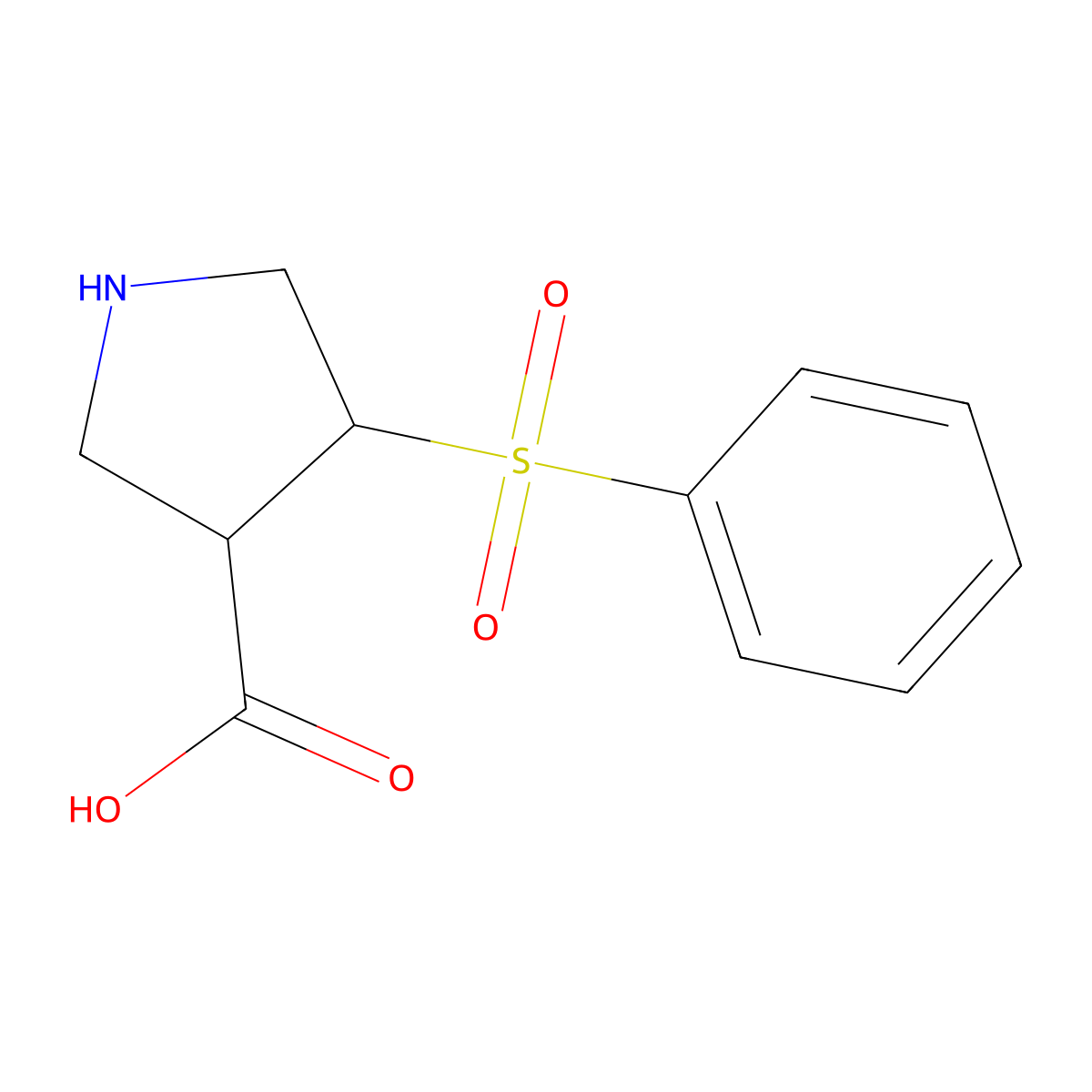 4-(Benzenesulfonyl)pyrrolidine-3-carboxylic acid molecular structure, CAS 1432679-65-6