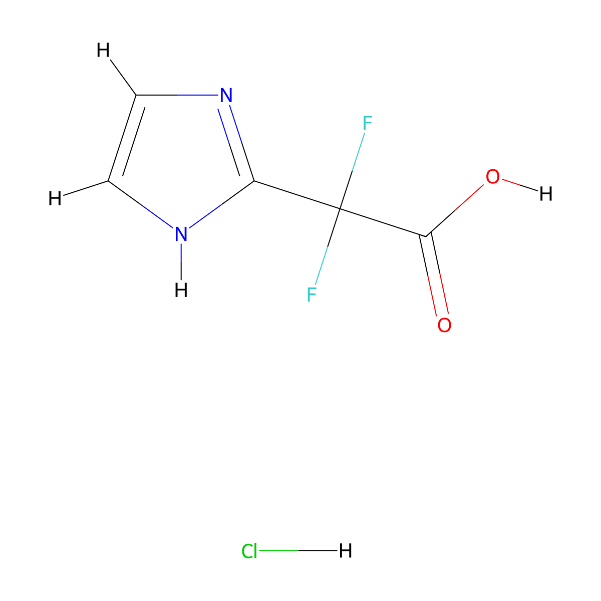 2,2-difluoro-2-(1H-imidazol-2-yl)acetic acid hydrochloride molecular structure, CAS 1432679-73-6