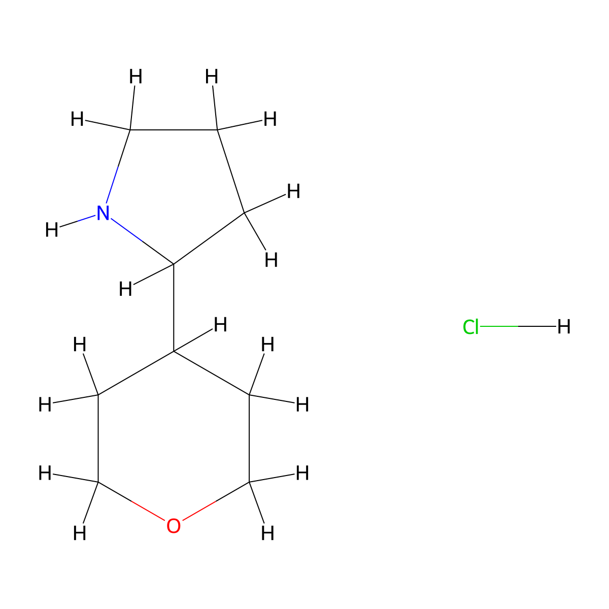 2-(Oxan-4-yl)pyrrolidine hydrochloride molecular structure, CAS 1432679-75-8