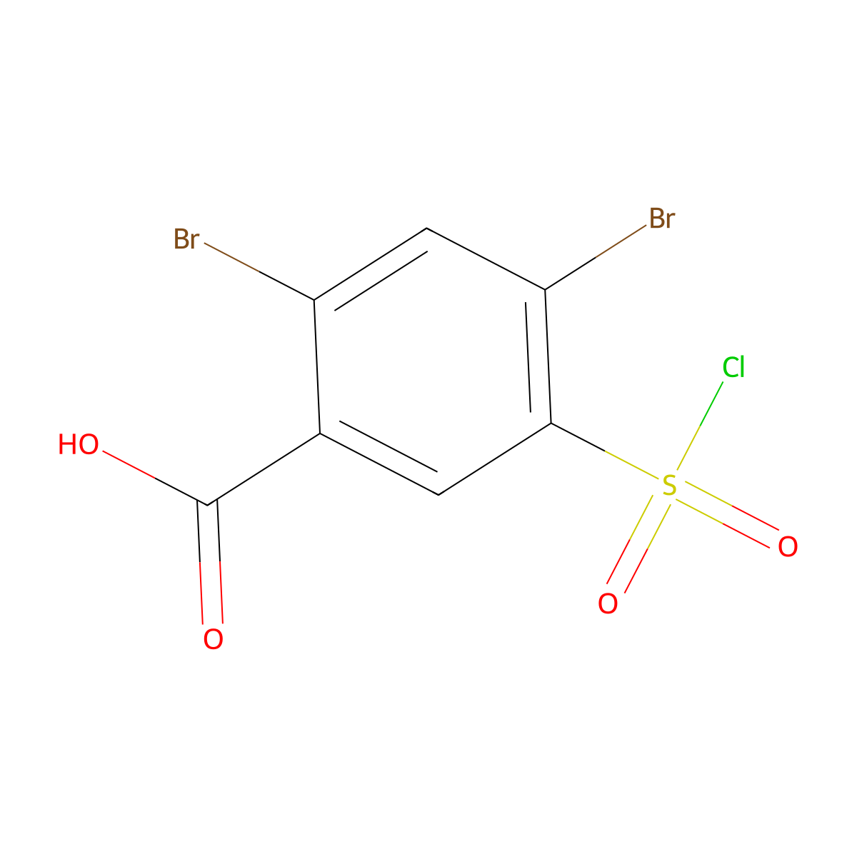 2,4-Dibromo-5-(chlorosulfonyl)benzoic acid molecular structure, CAS 1432679-77-0