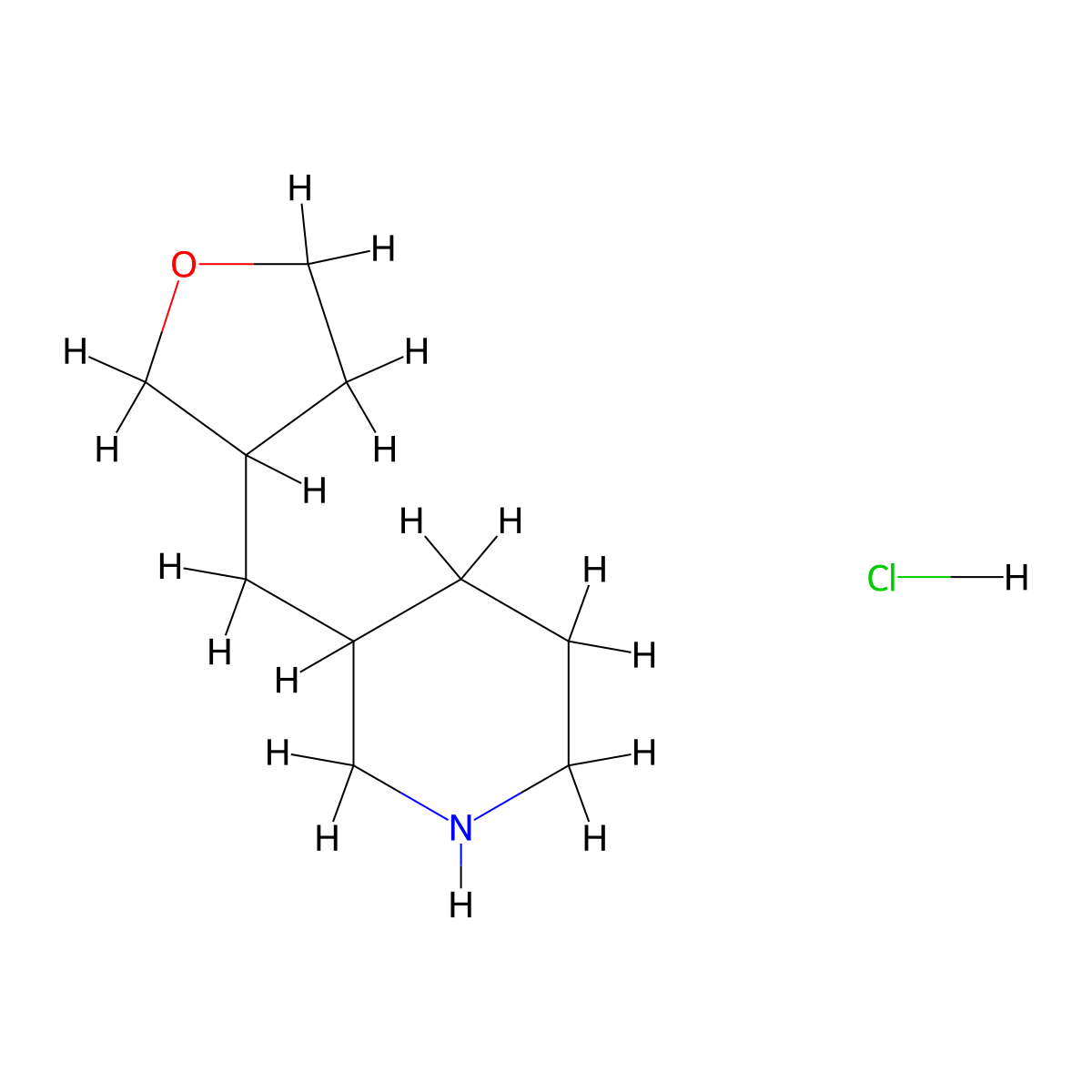 3-(Oxolan-3-ylmethyl)piperidine hydrochloride molecular structure, CAS 1432679-79-2