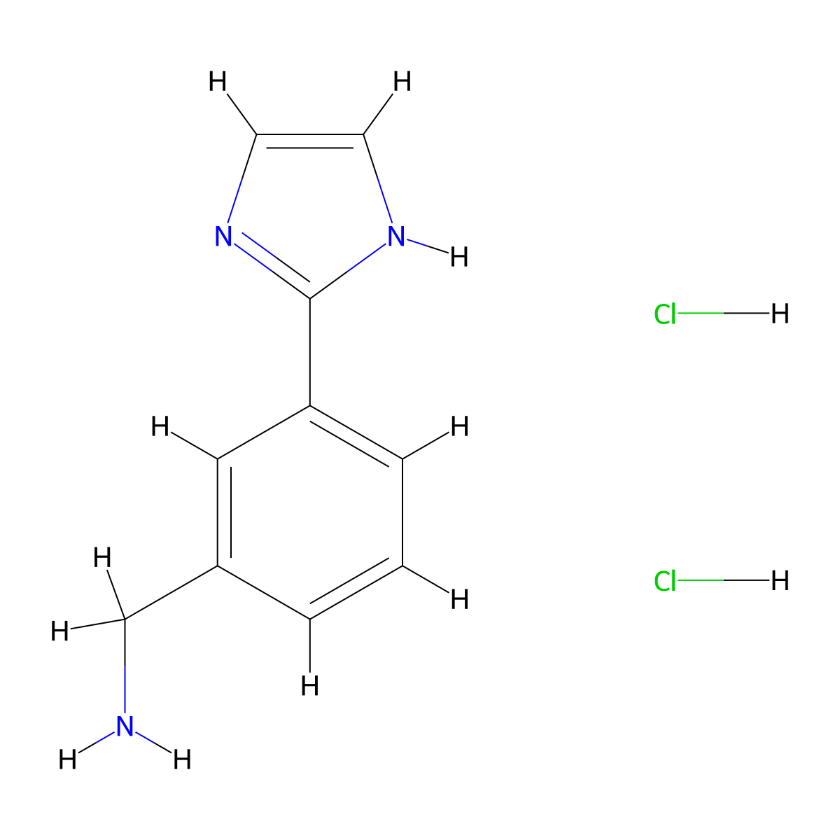 1-[3-(1H-imidazol-2-yl)phenyl]methanamine dihydrochloride molecular structure, CAS 1432679-81-6