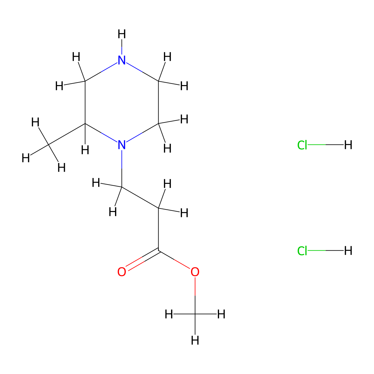 Methyl 3-(2-methylpiperazin-1-yl)propanoate dihydrochloride molecular structure, CAS 1432679-92-9