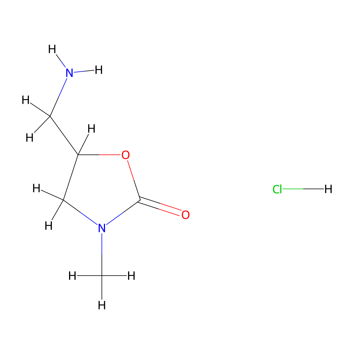 5-(Aminomethyl)-3-methyl-1,3-oxazolidin-2-one hydrochloride molecular structure, CAS 1432679-93-0