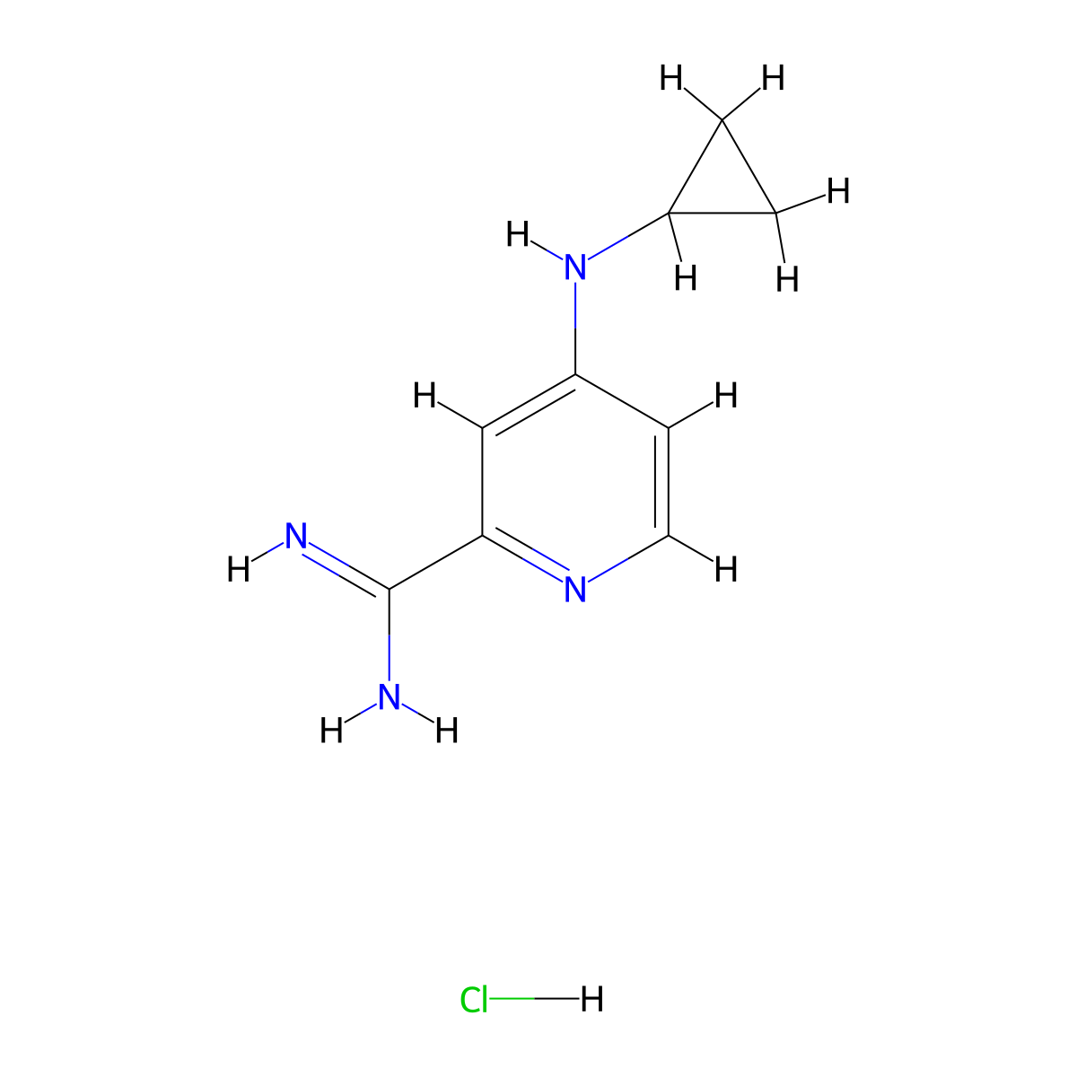 4-(Cyclopropylamino)pyridine-2-carboximidamide hydrochloride molecular structure, CAS 1432679-95-2