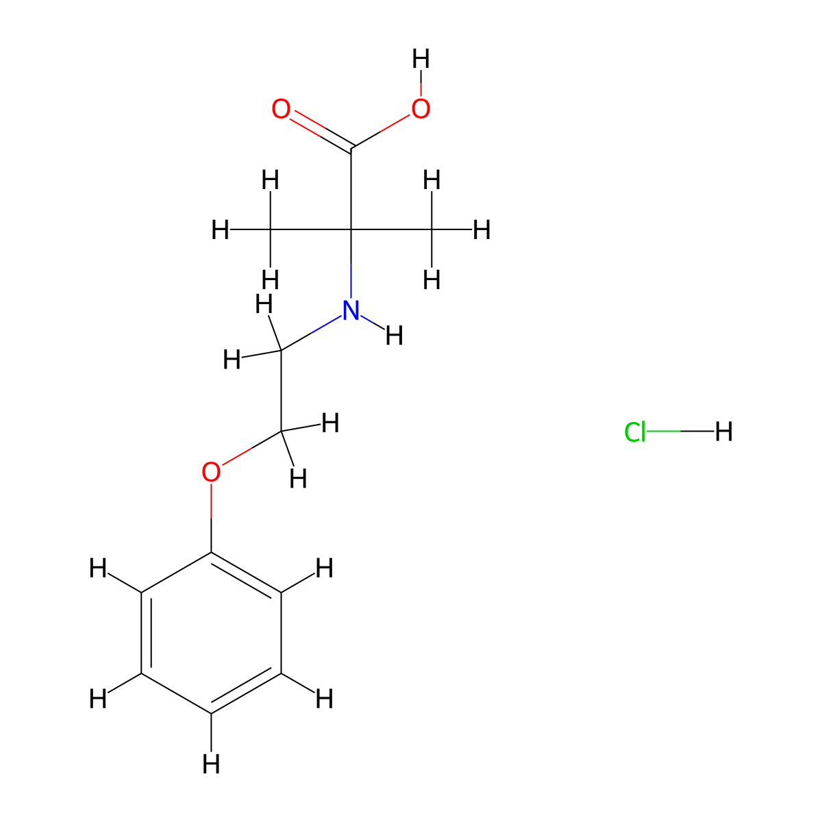 2-Methyl-2-[(2-phenoxyethyl)amino]propanoic acid hydrochloride molecular structure, CAS 1432679-97-4
