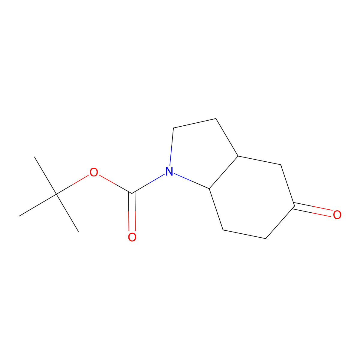 rac-tert-butyl (3aR,7aS)-5-oxo-octahydro-1H-indole-1-carboxylate molecular structure, CAS 143268-07-9