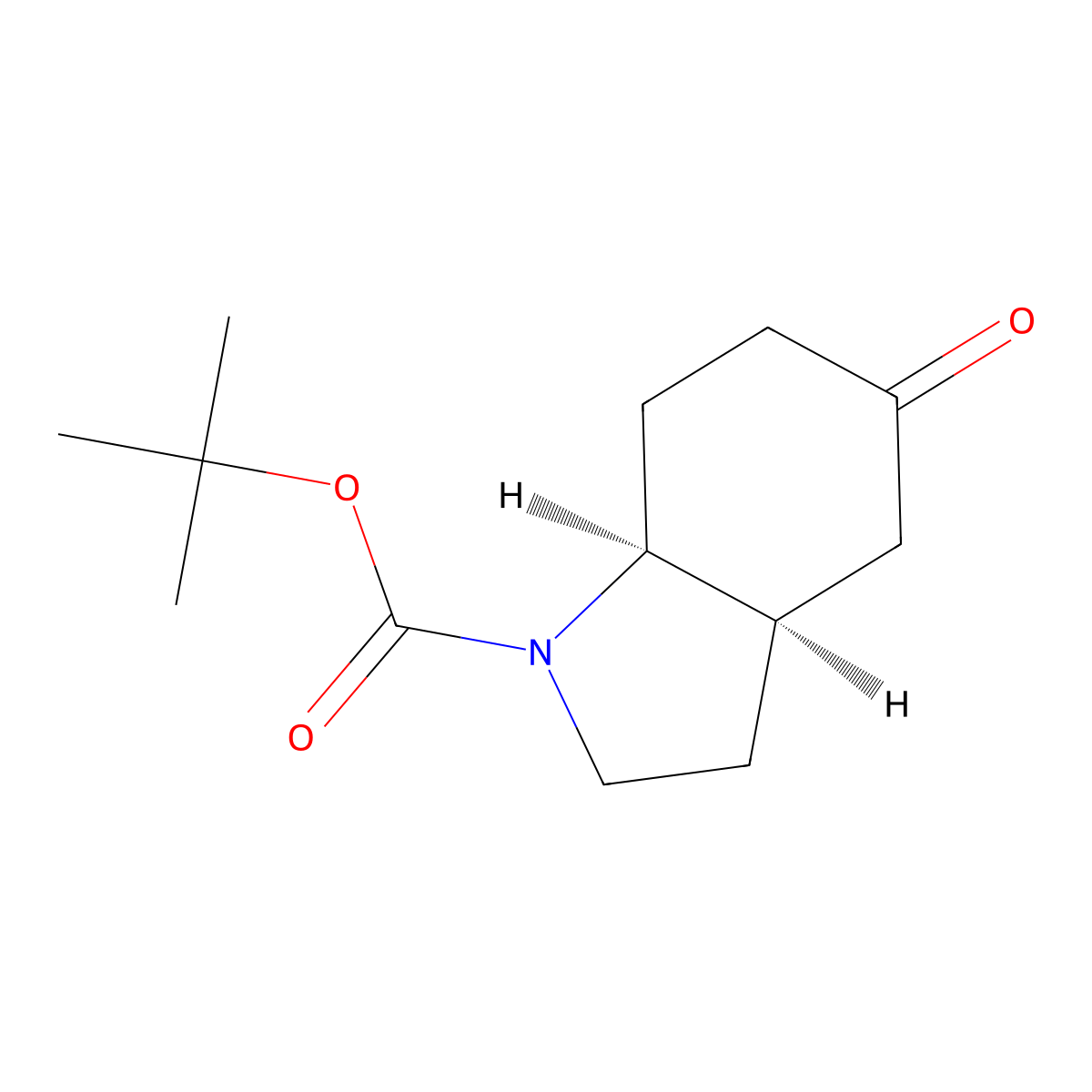 rac-tert-butyl (3aR,7aS)-5-oxo-octahydro-1H-indole-1-carboxylate molecular structure, CAS 143268-07-9