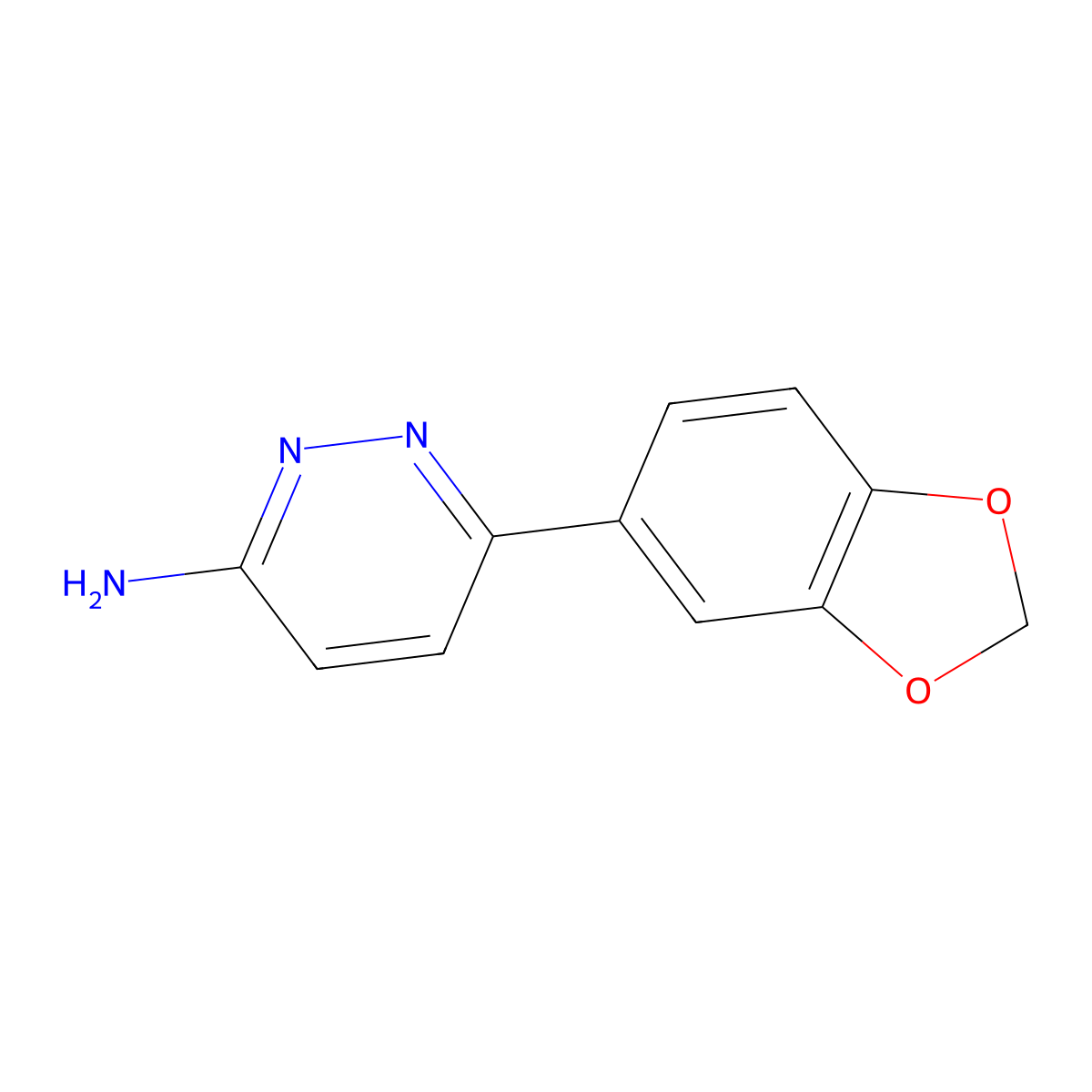 6-(2H-1,3-benzodioxol-5-yl)pyridazin-3-amine molecular structure, CAS 143268-21-7
