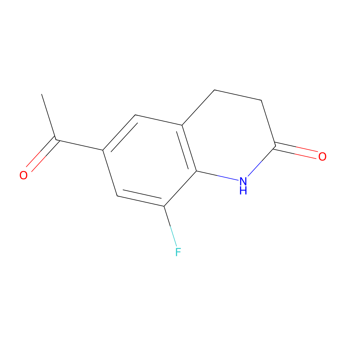 6-Acetyl-8-fluoro-3,4-dihydroquinolin-2(1H)-one molecular structure, CAS 143268-80-8