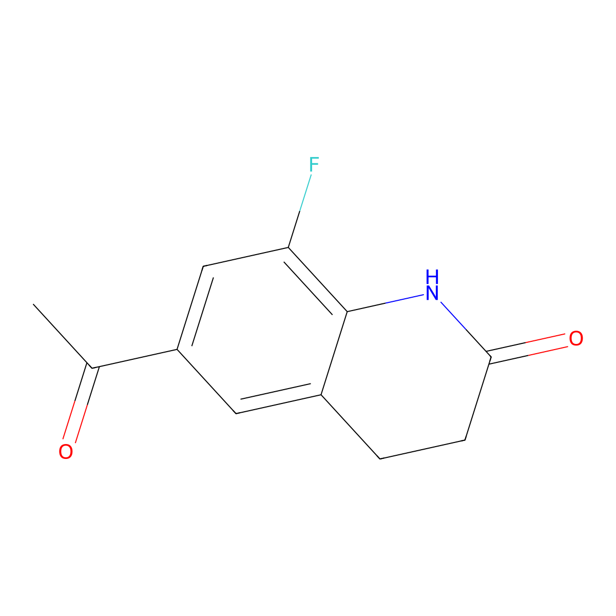 6-Acetyl-8-fluoro-3,4-dihydroquinolin-2(1H)-one molecular structure, CAS 143268-80-8