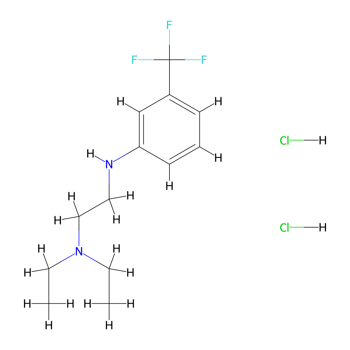 Diethyl(2-{[3-(trifluoromethyl)phenyl]amino}ethyl)amine dihydrochloride molecular structure, CAS 1432680-00-6