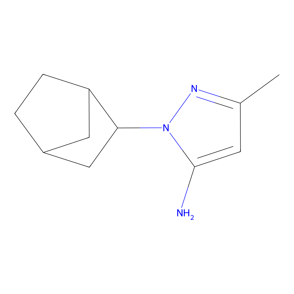 1-{bicyclo[2.2.1]heptan-2-yl}-3-methyl-1H-pyrazol-5-amine molecular structure, CAS 1432680-01-7