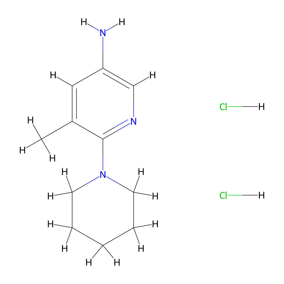 5-Methyl-6-(piperidin-1-yl)pyridin-3-amine dihydrochloride molecular structure, CAS 1432680-07-3