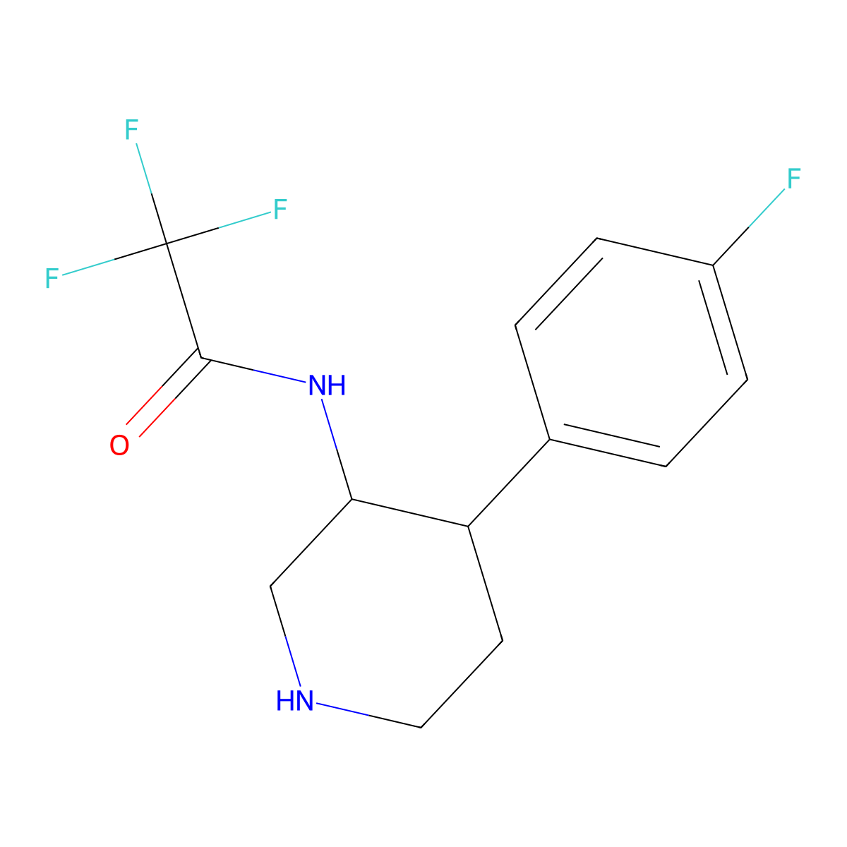 2,2,2-trifluoro-N-[4-(4-fluorophenyl)piperidin-3-yl]acetamide molecular structure, CAS 1432680-12-0
