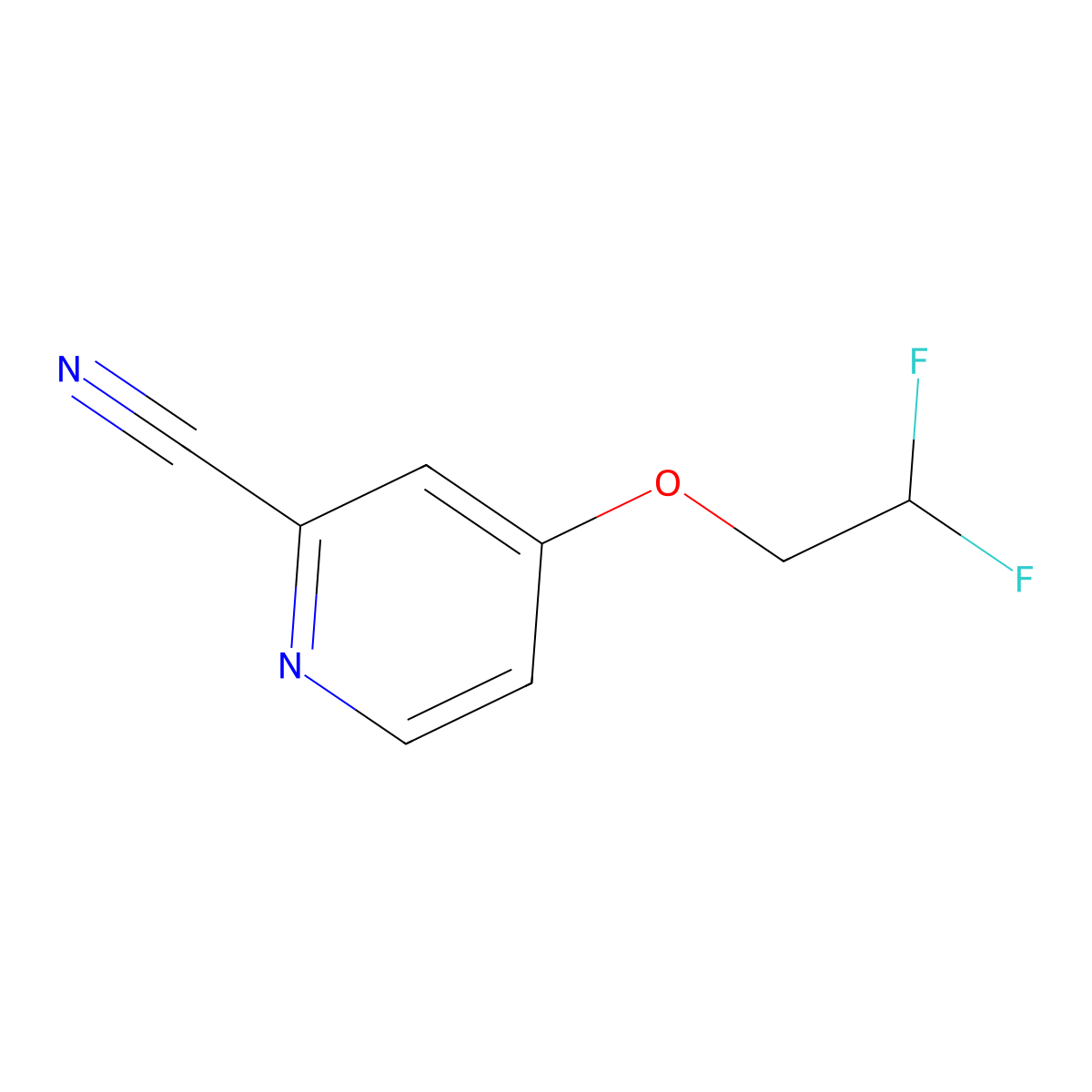 4-(2,2-Difluoroethoxy)pyridine-2-carbonitrile molecular structure, CAS 1432680-13-1
