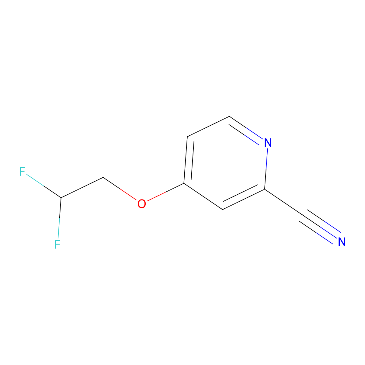 4-(2,2-Difluoroethoxy)pyridine-2-carbonitrile molecular structure, CAS 1432680-13-1