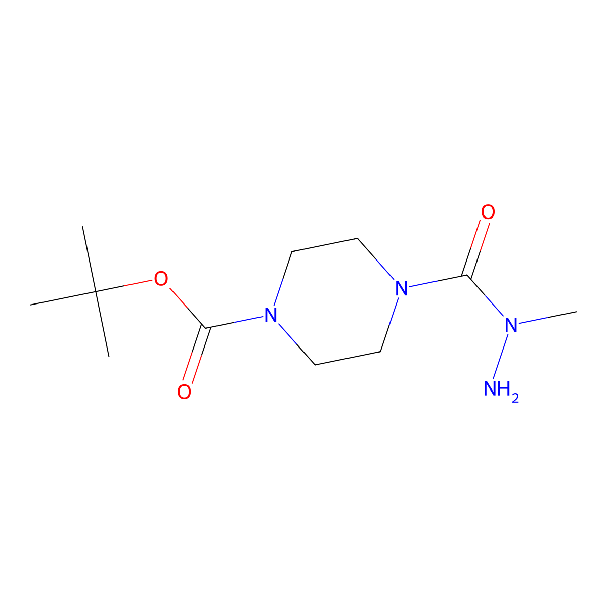 tert-butyl 4-(N-methylhydrazinecarbonyl)piperazine-1-carboxylate molecular structure, CAS 1432680-23-3