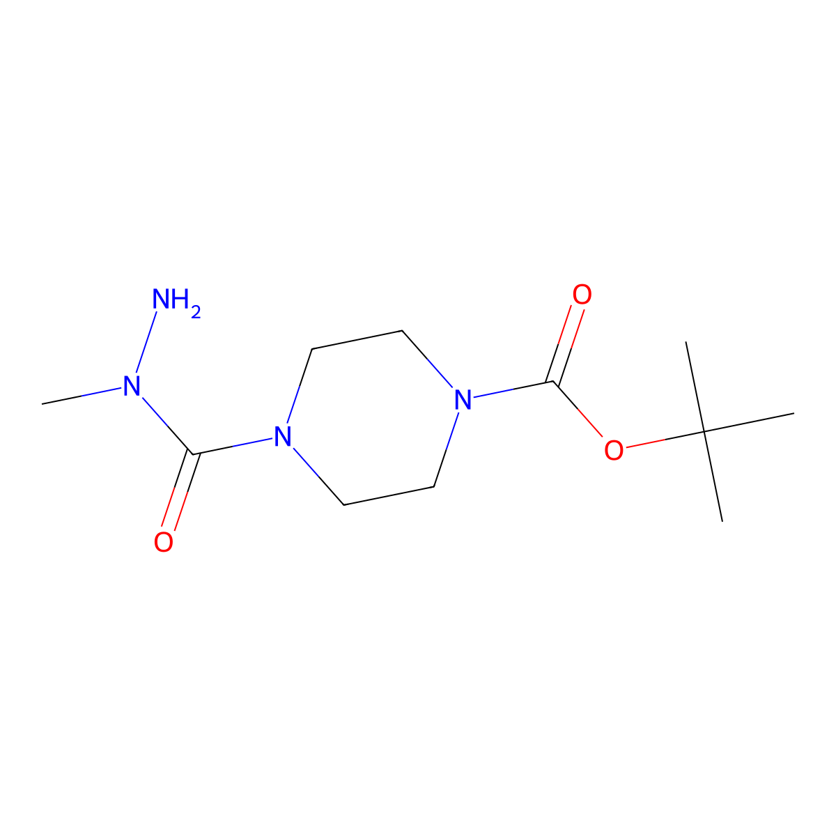 tert-butyl 4-(N-methylhydrazinecarbonyl)piperazine-1-carboxylate molecular structure, CAS 1432680-23-3