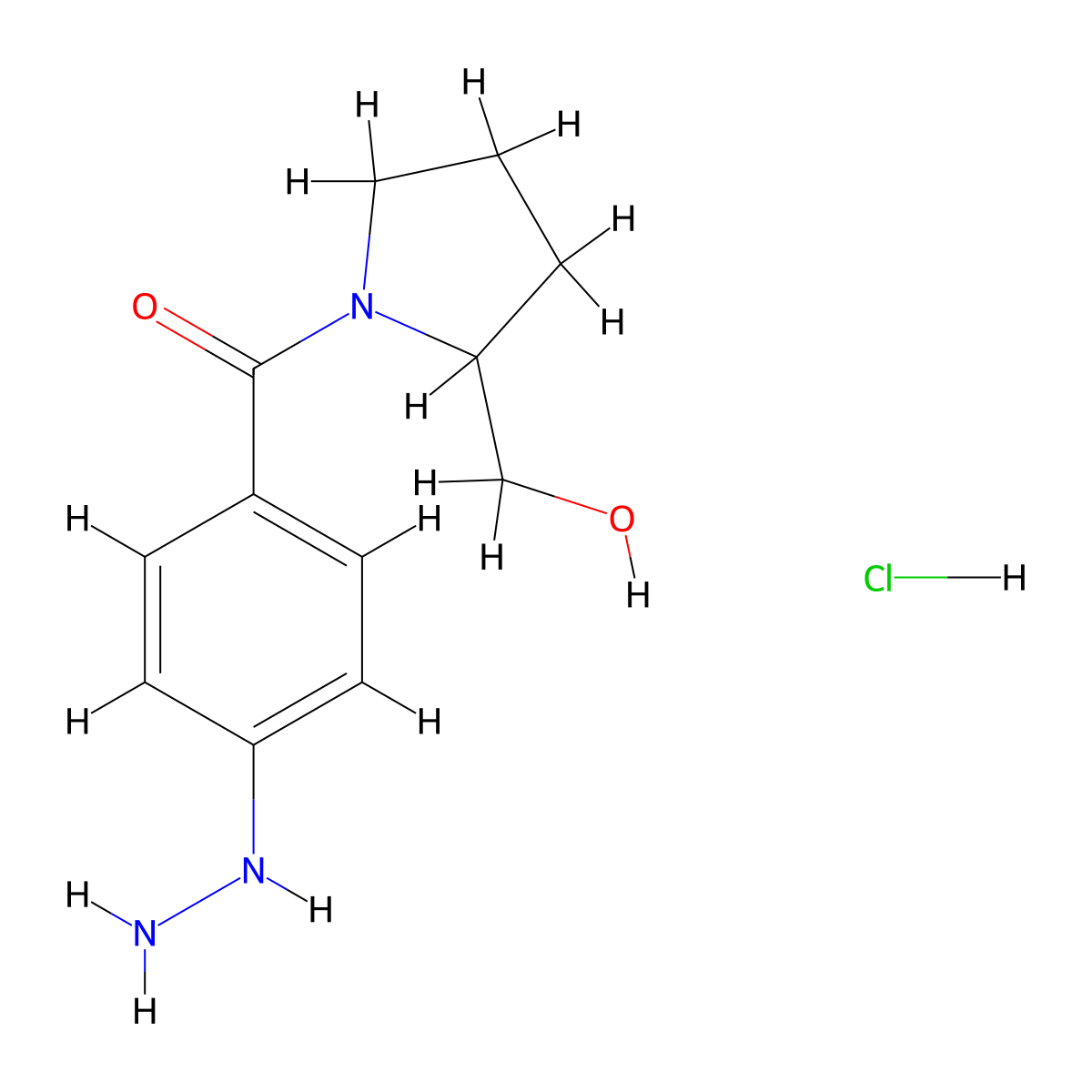 [1-(4-Hydrazinylbenzoyl)pyrrolidin-2-yl]methanol hydrochloride molecular structure, CAS 1432680-24-4