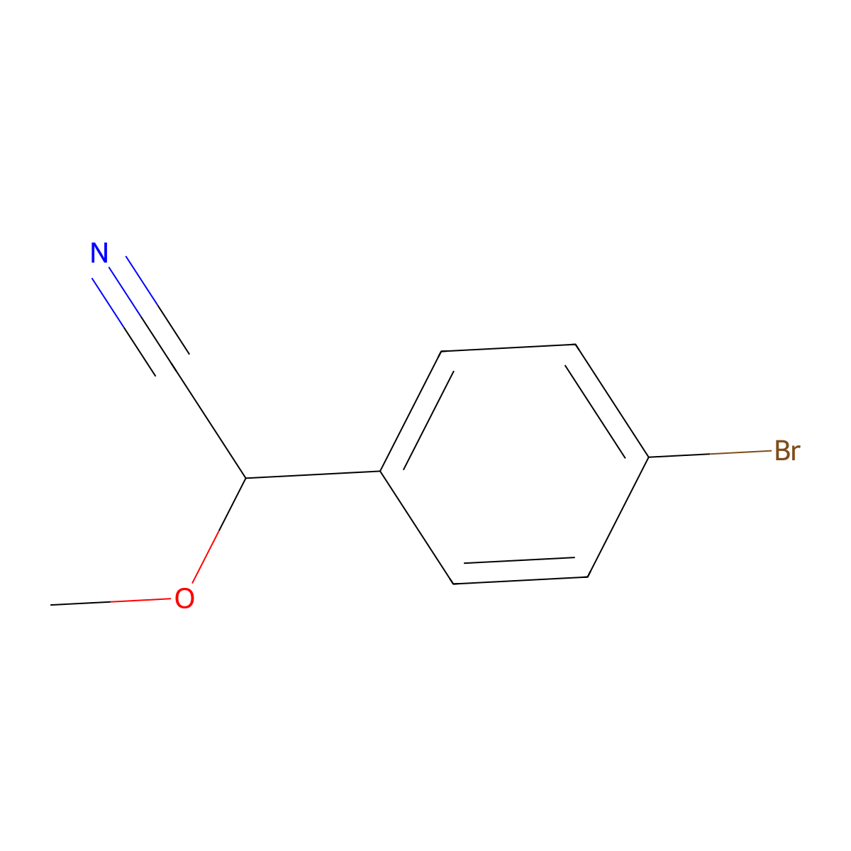 2-(4-Bromophenyl)-2-methoxyacetonitrile molecular structure, CAS 1432680-26-6