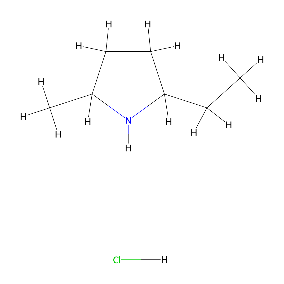 2-Ethyl-5-methylpyrrolidine hydrochloride molecular structure, CAS 1432680-27-7