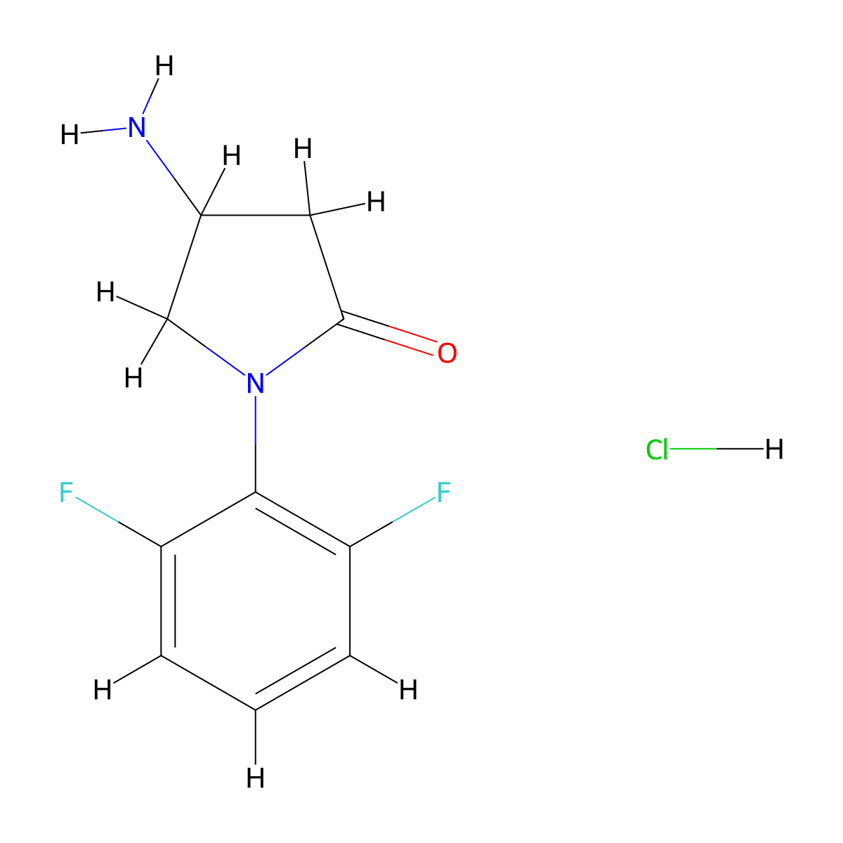 4-Amino-1-(2,6-difluorophenyl)pyrrolidin-2-one hydrochloride molecular structure, CAS 1432680-34-6